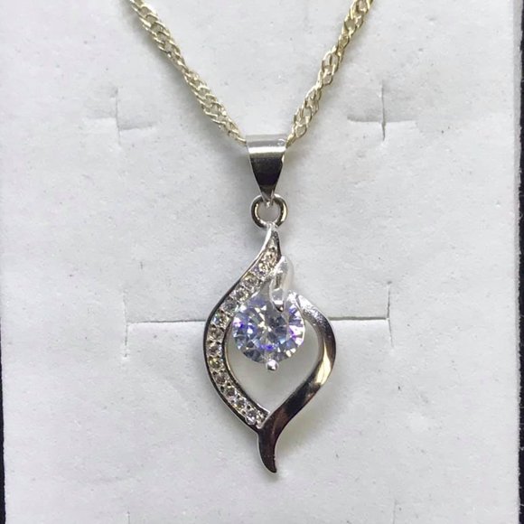 16" Gorgeous .75CT 5A CZ Platinum Plated S925 Sterling Silver Necklace - Picture 5 of 9